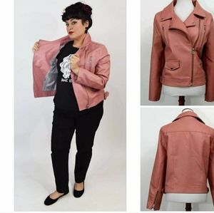 Sky Rebel Girl Faux Leather Moto Jacket